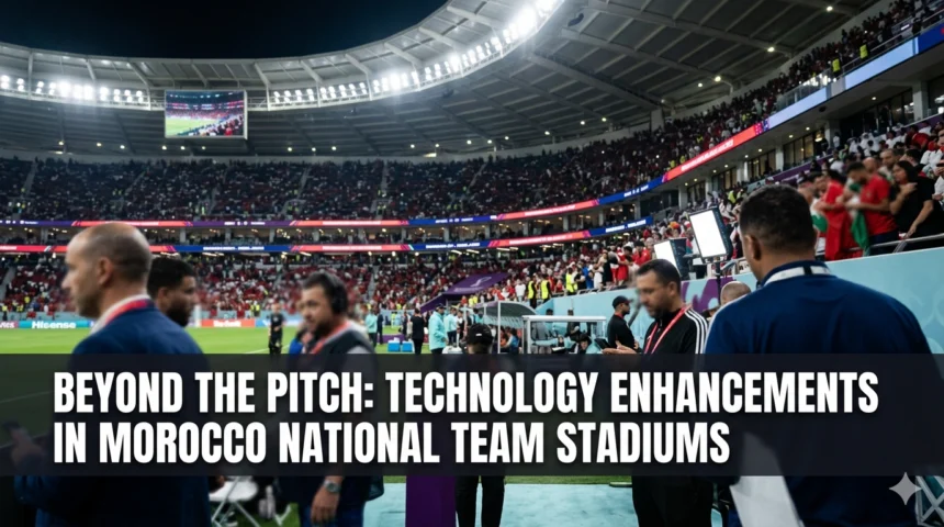 Beyond pitch technology Morocco Atlas Lions stadiums SubAir pitch hybrid grass LED facial recognition giant screens Wi-Fi