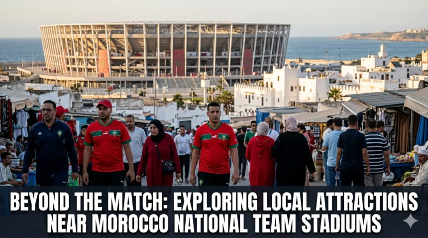 Beyond match local attractions Morocco Atlas Lions stadiums Rabat Casablanca Marrakech Tangier Fez Agadir Hassan II Mosque Medina