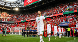 Morocco national team players celebrate during a FIFA World Cup 2026 match as the Atlas Lions aim to build on their historic success and meet growing expectations.