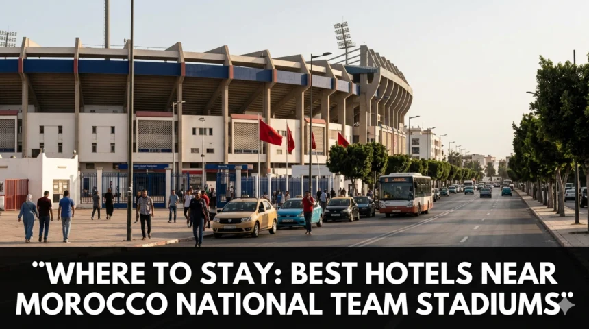 Best hotels near Morocco national team stadiums Rabat Sofitel Jardin des Roses Casablanca Kenzi Tower Marrakech La Mamounia AFCON 2025 shuttle