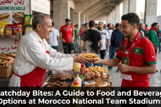 Matchday bites Morocco Atlas Lions stadium food beverage options Marrakech Rabat Casablanca halal snacks mint tea street food