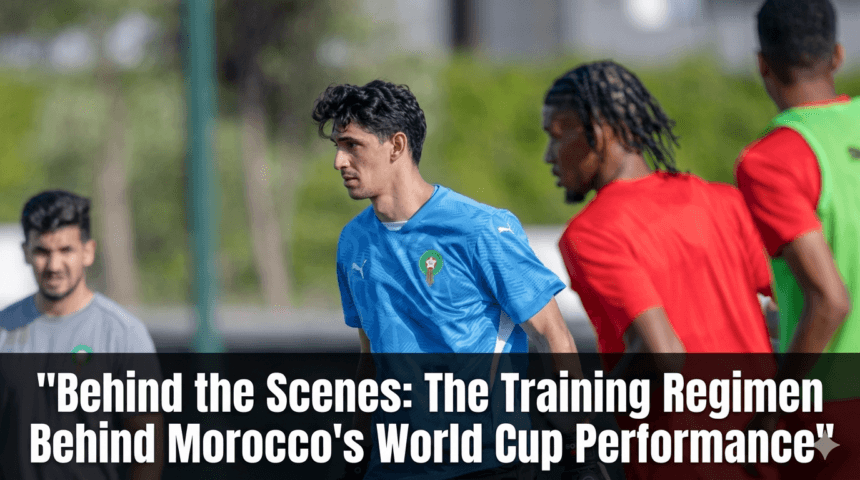 Morocco national team players participating in high-intensity training sessions, fitness drills, tactical exercises, and recovery programs in preparation for international competition.
