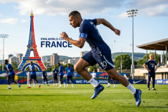 France national team players celebrate during a FIFA World Cup 2026 match, showcasing the talent and depth that make Les Bleus one of the tournament favorites.