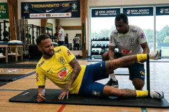 Neymar training intensely as he battles to regain full fitness, with the hopes of Brazil resting on the return of one of football's most influential stars.