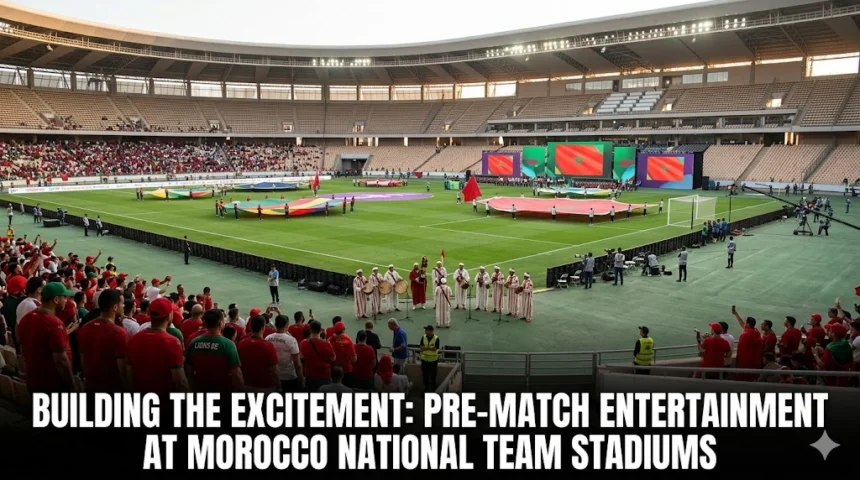 Building excitement pre-match entertainment Morocco Atlas Lions stadiums fan experience AFCON 2025 Rabat Marrakech Casablanca drums