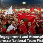 Morocco Atlas Lions fan engagement atmosphere Prince Moulay Abdellah Stadium 63000 fans AFCON 2025 red green flags