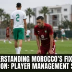 Morocco Atlas Lions fixture congestion player management strategy 26-man squad rotation fatigue recovery 2026 World Cup