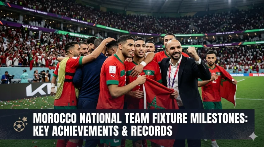 Morocco Atlas Lions fixture milestones achievements records 1976 AFCON champions 1986 World Cup 2022 semifinals 19 consecutive wins