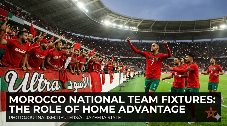 Morocco Atlas Lions home advantage Stade Mohammed V 67000 fans fixtures 100% win rate 2026 World Cup