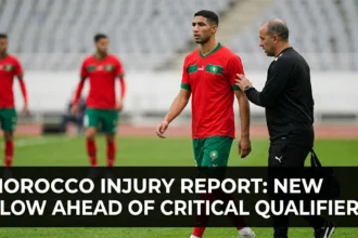 Morocco Atlas Lions injury updates next fixtures 2026 World Cup Hakiki Ounahi Amrabat Ayguerd rehabilitation Mohammed VI Complex