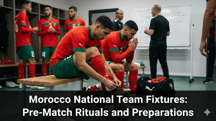 Morocco Atlas Lions pre-match rituals preparations Mohammed VI Football Complex training camp final warmup 2026 World Cup