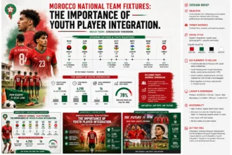 Morocco Atlas Lions youth players integration 2026 World Cup football national team Muhammad Ouahbi coach young squad average age 25.2 years