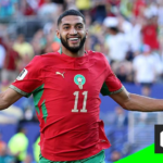 Ismael Saibari of Morocco celebrates scoring against Brazil at the 2026 FIFA World Cup Group C match at MetLife Stadium
