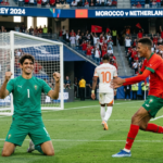 Morocco goalkeeper Yassine Bounou saves Crysencio Summerville's penalty to send Morocco to the 2026 FIFA World Cup Round of 16"
