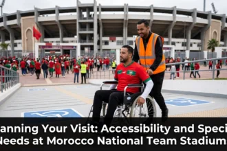 Planning visit accessibility special needs Morocco national team stadiums wheelchair seating elevators ramps Prince Moulay Abdellah 650 seats AFCON 2025