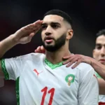 Morocco's Ismael Saibari celebrates scoring after 71 seconds against Scotland in FIFA World Cup 2026 Group C