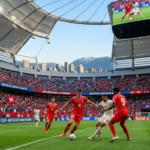 Switzerland and Canada players compete in their decisive Group B match at BC Place Stadium, Vancouver, during the 2026 FIFA World Cup