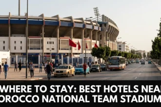 Best hotels near Morocco national team stadiums Rabat Sofitel Jardin des Roses Casablanca Kenzi Tower Marrakech La Mamounia AFCON 2025 shuttle