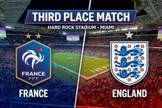 France vs England 2026 World Cup third-place match at Hard Rock Stadium, July 18