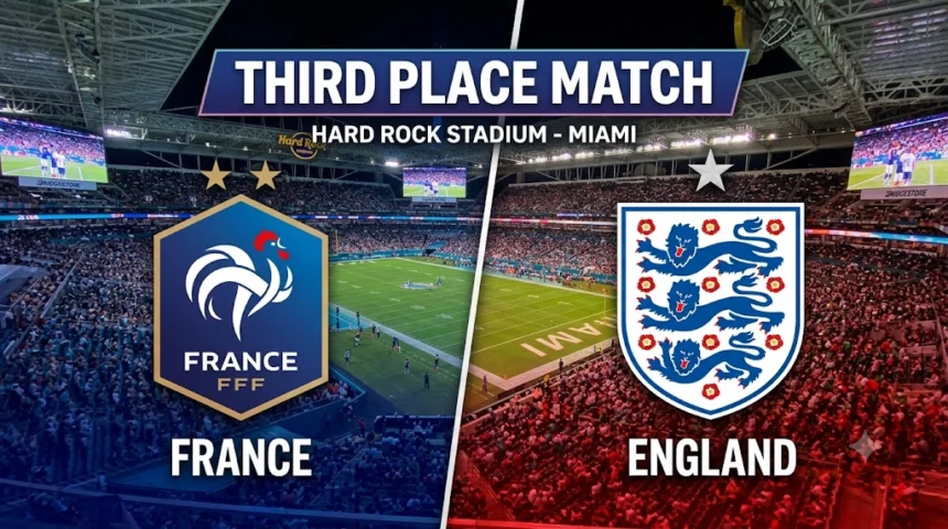 France vs England 2026 World Cup third-place match at Hard Rock Stadium, July 18