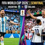 Lionel Messi speaking to media ahead of Argentina's first-ever World Cup match against England in 2026.