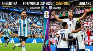 Lionel Messi speaking to media ahead of Argentina's first-ever World Cup match against England in 2026.