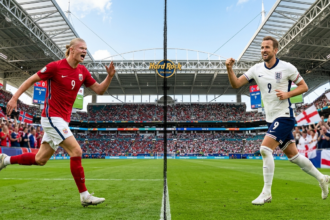 Norway vs England World Cup 2026 quarterfinal preview showing Haaland and Kane ahead of the Hard Rock Stadium match on July 11.