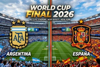 Argentina vs Spain 2026 World Cup Final at MetLife Stadium, July 19 kickoff graphic