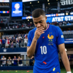 Kylian Mbappe looks dejected after France's 2-0 World Cup 2026 semifinal defeat to Spain in Arlington, Texas.