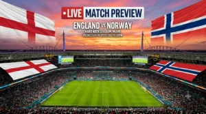 Norway vs England World Cup quarterfinal at Hard Rock Stadium in Miami with kickoff and TV details.