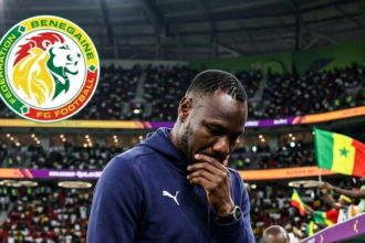 Senegal coach Pape Thiaw looking on during World Cup 2026 match before being sacked by the federation