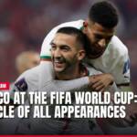 Moroccan soccer players celebrating joyfully on the field.