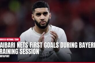 saibari nets first goals during bayern training session — news card