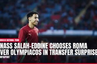 Anass Salah-Eddine smiling in maroon top, Roma transfer news.