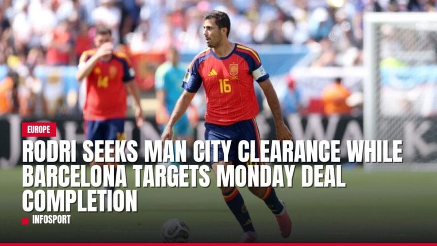 rodri seeks man city clearance while barcelona targets monday deal completion — news card