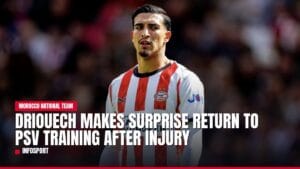 driouech makes surprise return to psv training after injury — news card