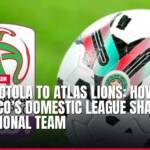 Morocco football league logo, ball, and title graphic.