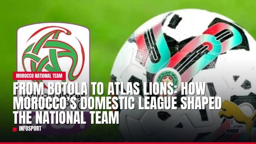 Morocco football league logo, ball, and title graphic.