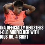 barcelona officially registers 20 year old midfielder with prestigious no. 4 shirt — news card
