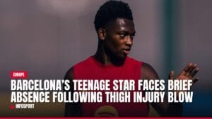 barcelona’s teenage star faces brief absence following thigh injury blow — news card