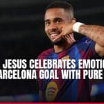 gabriel jesus celebrates emotional first barcelona goal with pure delight — news card