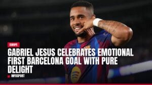 gabriel jesus celebrates emotional first barcelona goal with pure delight — news card