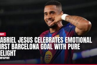 gabriel jesus celebrates emotional first barcelona goal with pure delight — news card