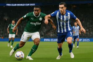 FIFA Club World Cup 2025 Palmeiras vs Porto match illustration