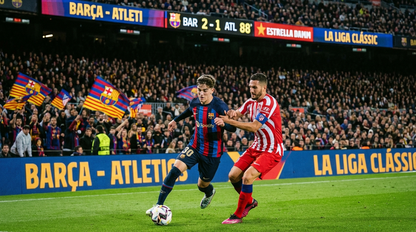 التشكيلة الرسمية لبرشلونة وأتلتيكو مدريد اليوم