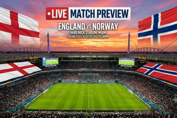 Norway vs England World Cup quarterfinal at Hard Rock Stadium in Miami with kickoff and TV details.