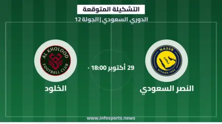 التشكيلة المتوقعة لمباراة النصر والخلود في الدوري السعودي