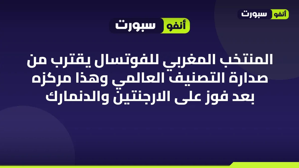 المنتخب المغربي للفوتسال يقترب من صدارة التصنيف العالمي وهذا مركزه بعد فوز على الارجنتين والدنمارك
