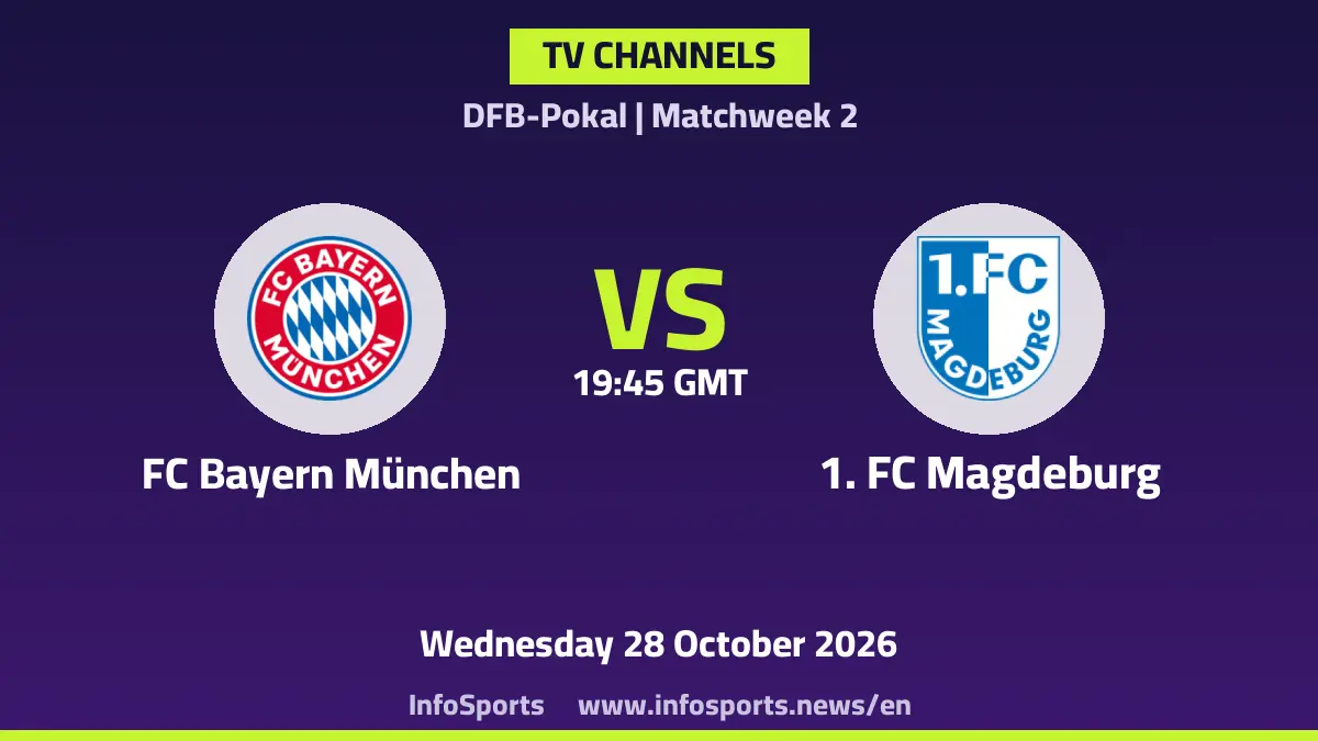 What channels are broadcasting Bayern Munich vs FC Magdeburg in the German Cup?