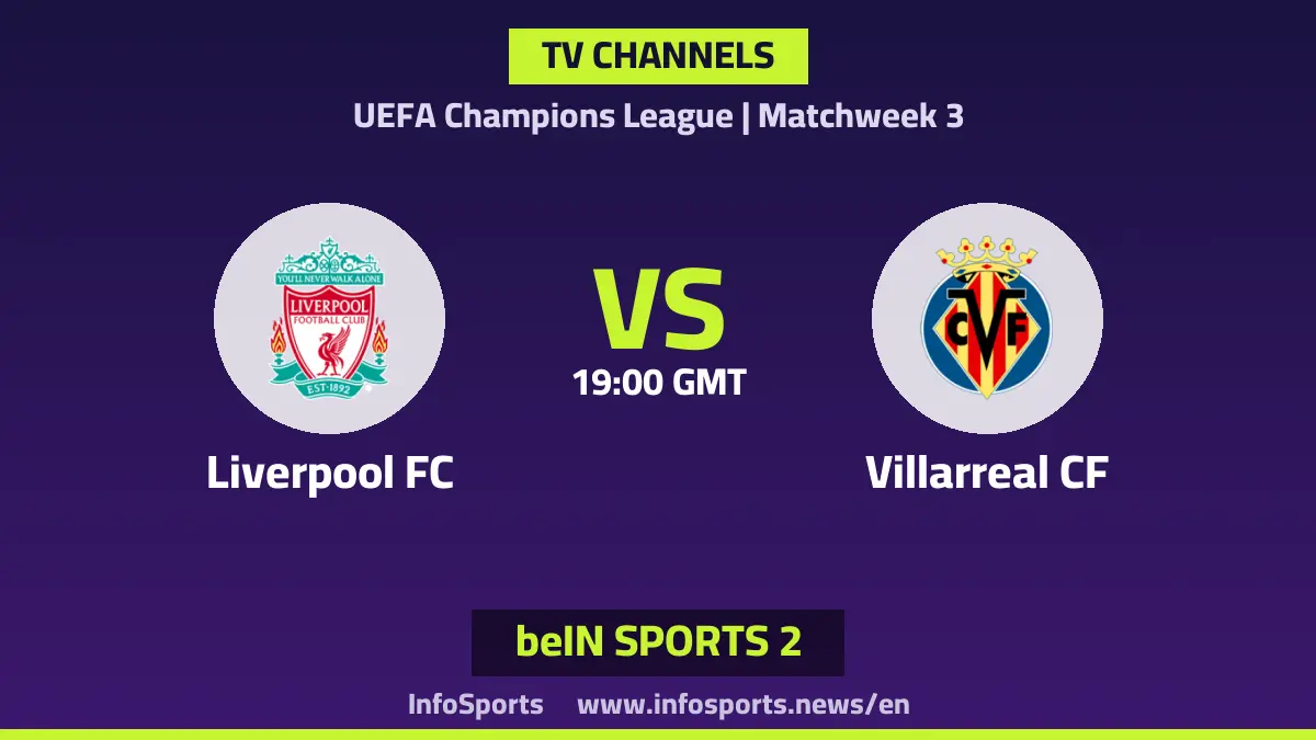 What channels are broadcasting Liverpool vs Villarreal in the Champions League?